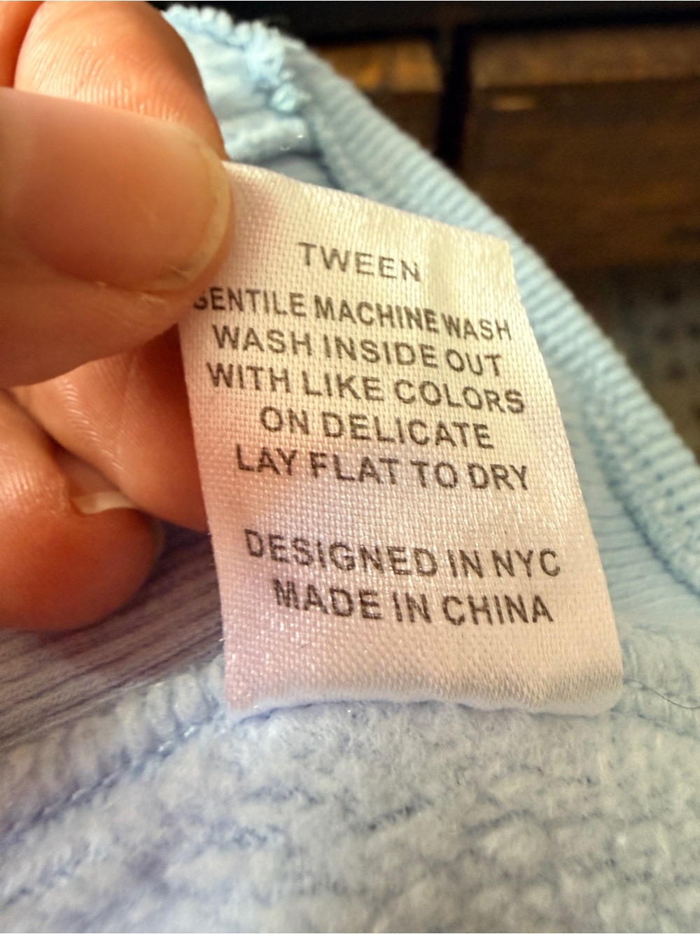 Katie J NYC Crop Sweatshirt - Light Blue - Tween Large - Picture 4 of 5
